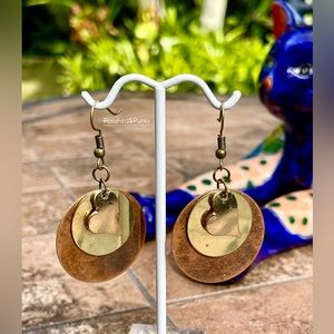 Rose Gold Copper Bronze Earrings ~ heart Earrings ~ dangle earrings ~ gift box